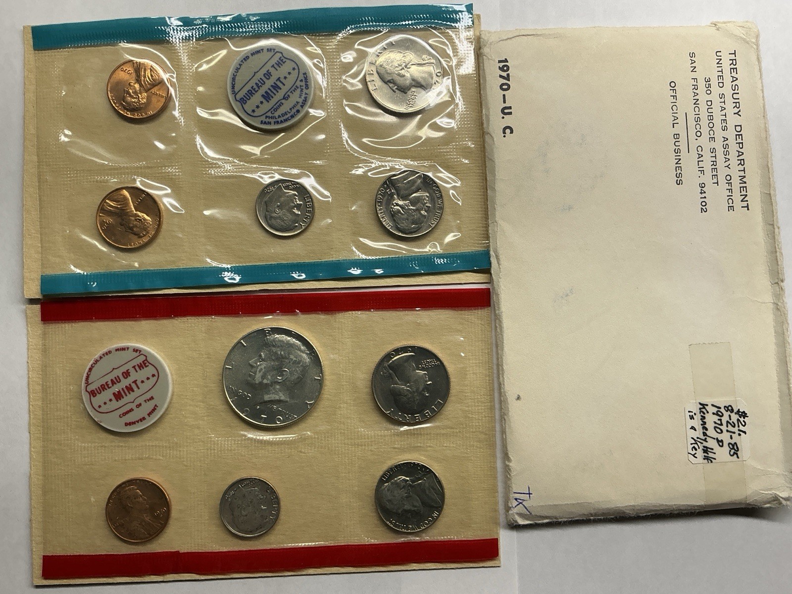 1970 PDS Uncirculated Mint Set w/OGP & Silver Kennedy 10 Coins 072926 02tk