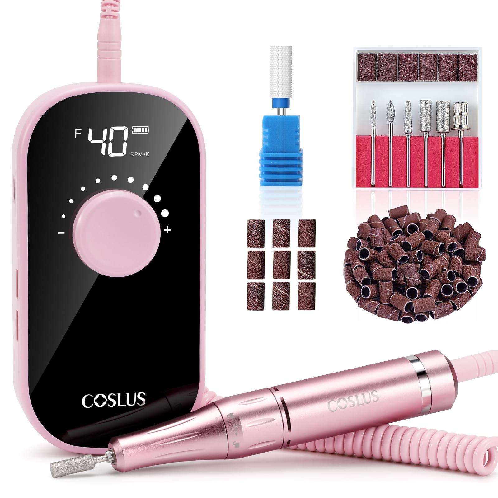 Rechargeable Electric Nail Drill 40000 RPM - Portable File for Acrylic Gel