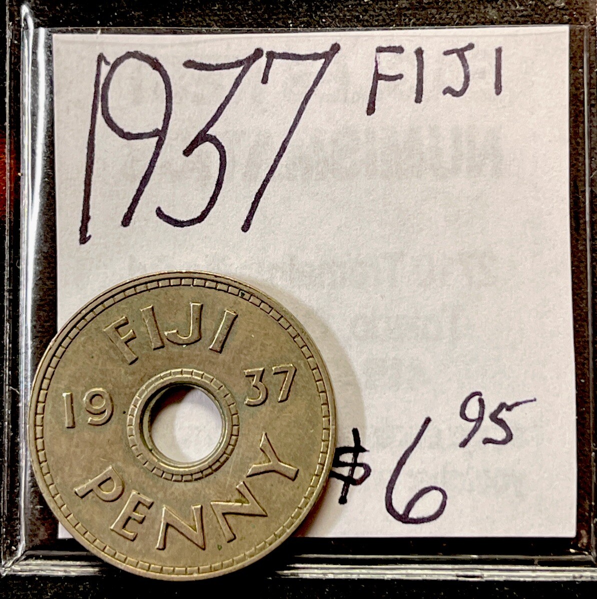 1937 Fiji 1c One Penny Coin. ENN Coins