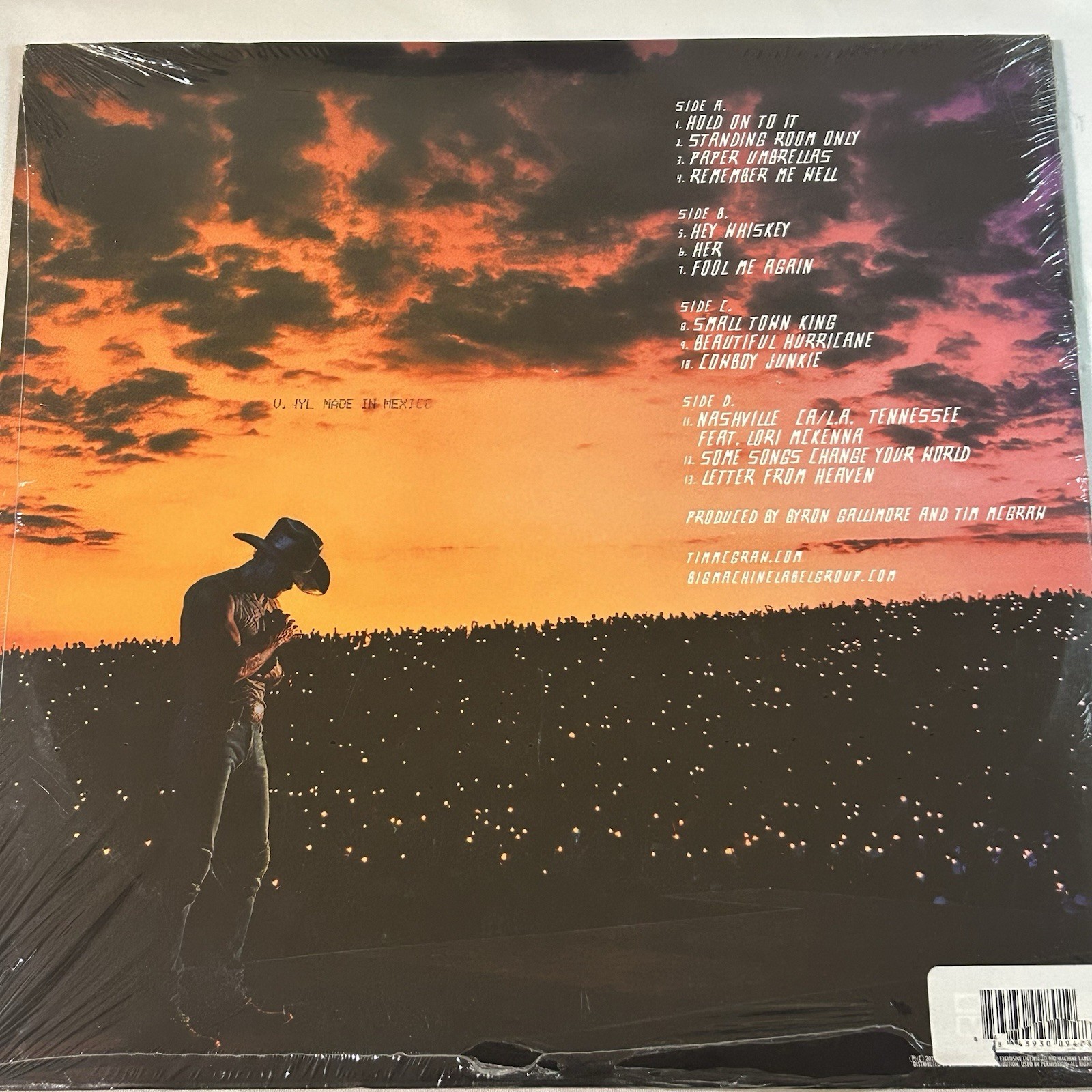 Tim McGraw - Standing Room Only [New Turquoise vinyl 2 LP]- sealed - defect