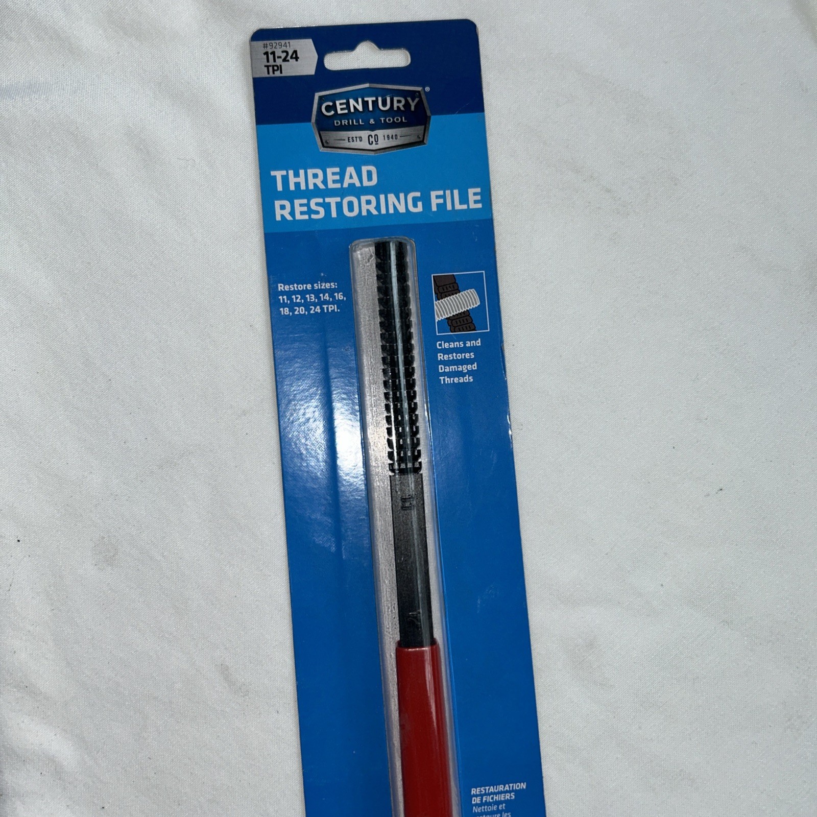 Century Drill &Tool Thread Restoring File 11-24 TPI #92941