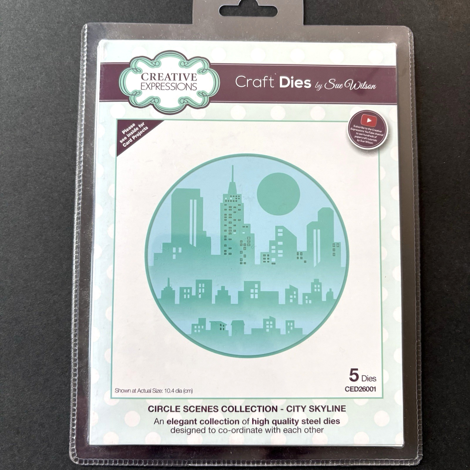 Creative Expressions Circle Scenes City Skyline Set of 5 New Metal Cutting Die