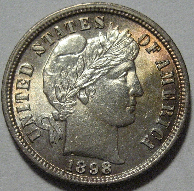 = 1898 BU+ BARBER DIME, Super EYE Appeal, FREE Shipping
