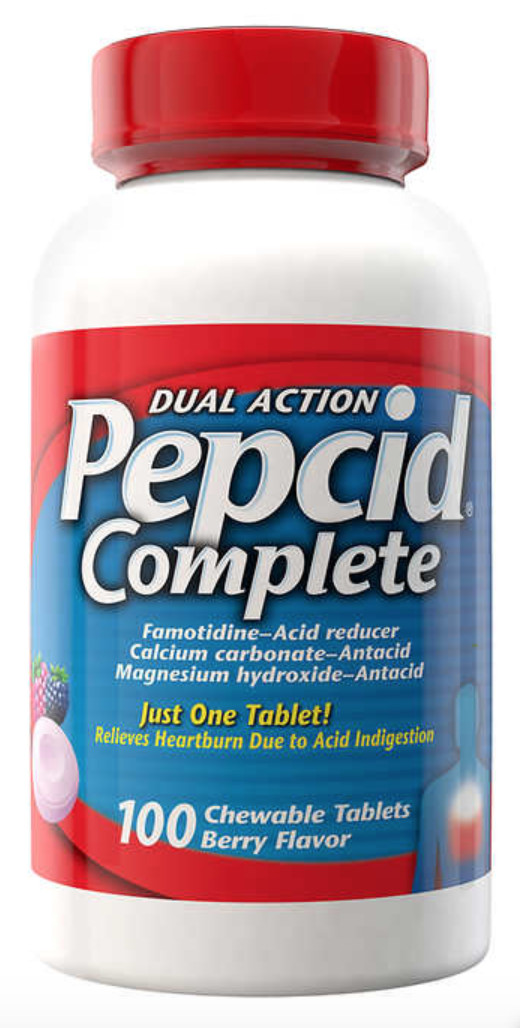 Pepcid Dual Action Complete, 100 Chewable Tablets EXP 04/26+Free Shipping