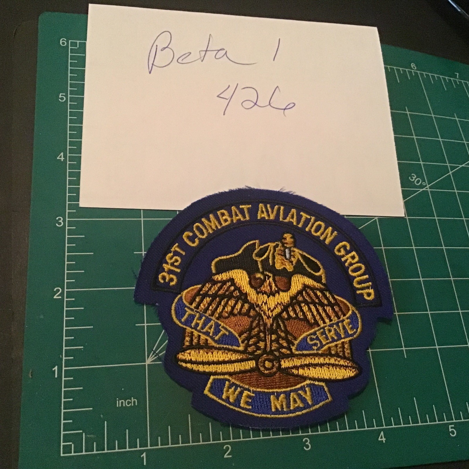 31 St Combat Aviation Group Pocket Patch Sew On That We May Serve