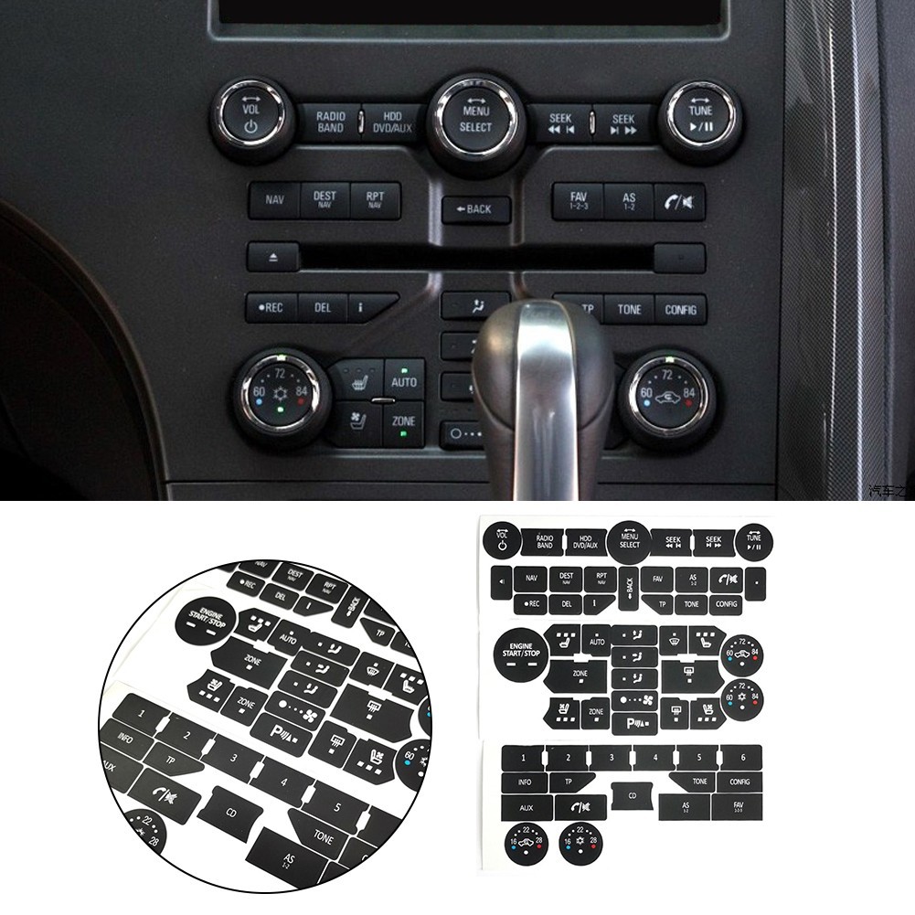 Button Repair Decals Climate Control Radio Stickers For SAAB 3rd Gen 9-5NG 9-4X