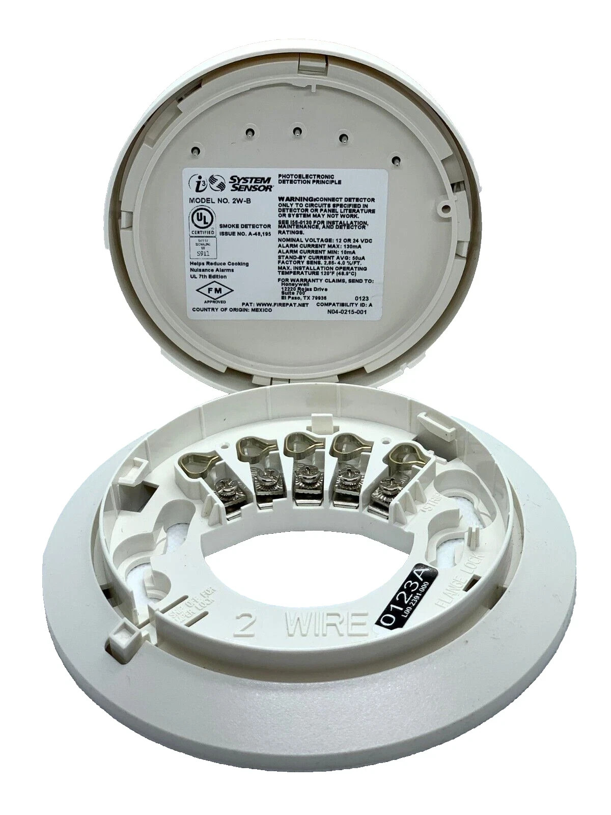 System Sensor 2W-B Smoke Detector 2-Wire White - Open Box NOS