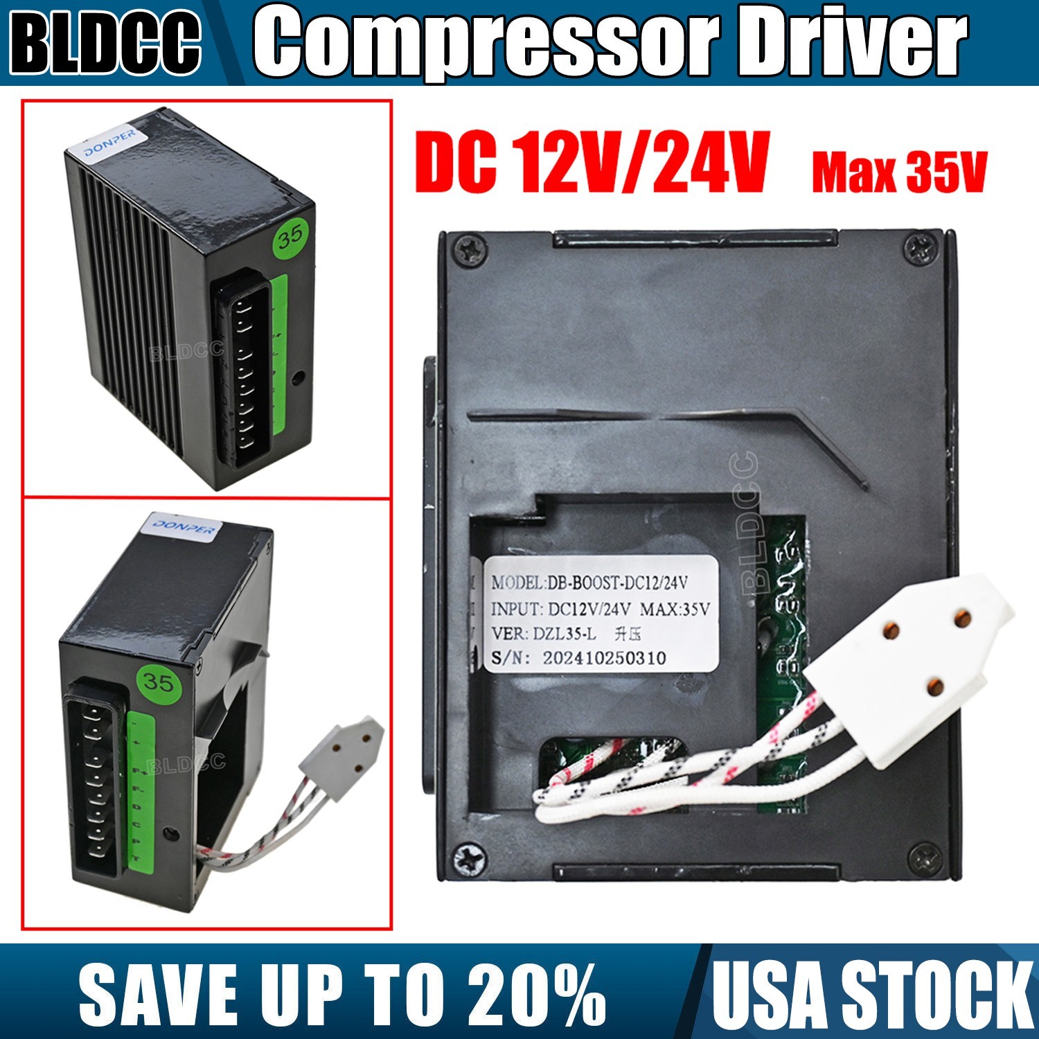 DONPER 12V/24V DZL35 Compressor Driver for QDZH35G ZH35G SECOP BD80F Compressors