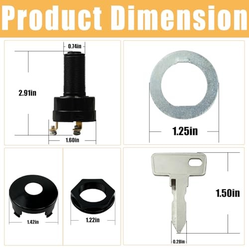 Golf Cart Starter Key Switch for DS 1996-Up with 2 Keys 2 Terminals 36/48
