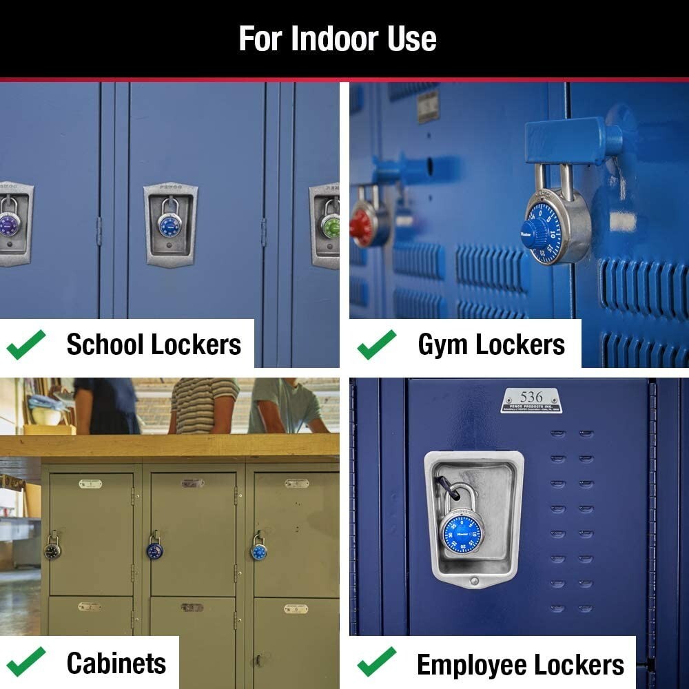 Master Lock 1506D Locker Combination Padlock, 1 Pack, Blue