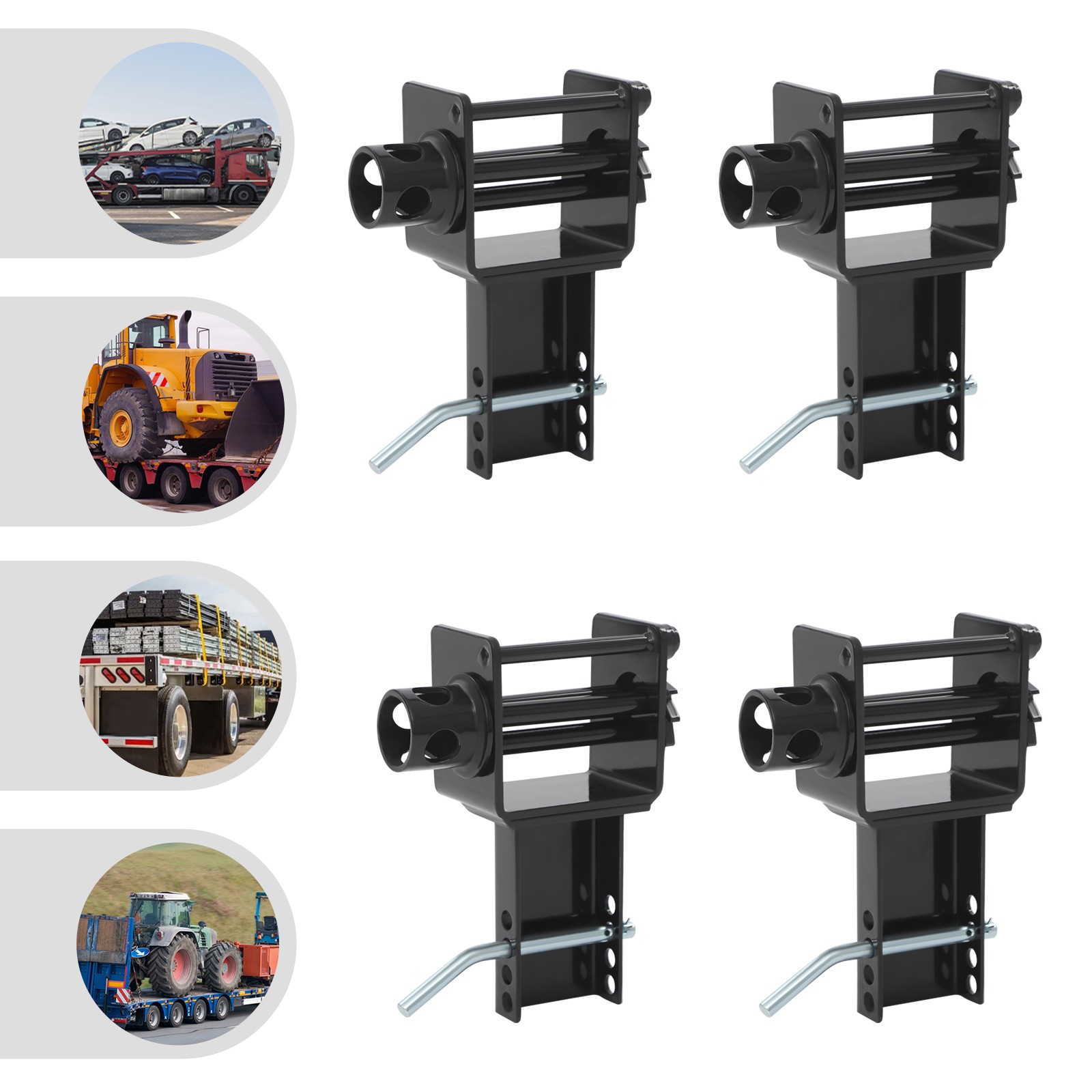 4Pcs Heavy Duty Trailer Stake Pocket Winch Manual Trailer Winch 2449.4 kg/5400lb