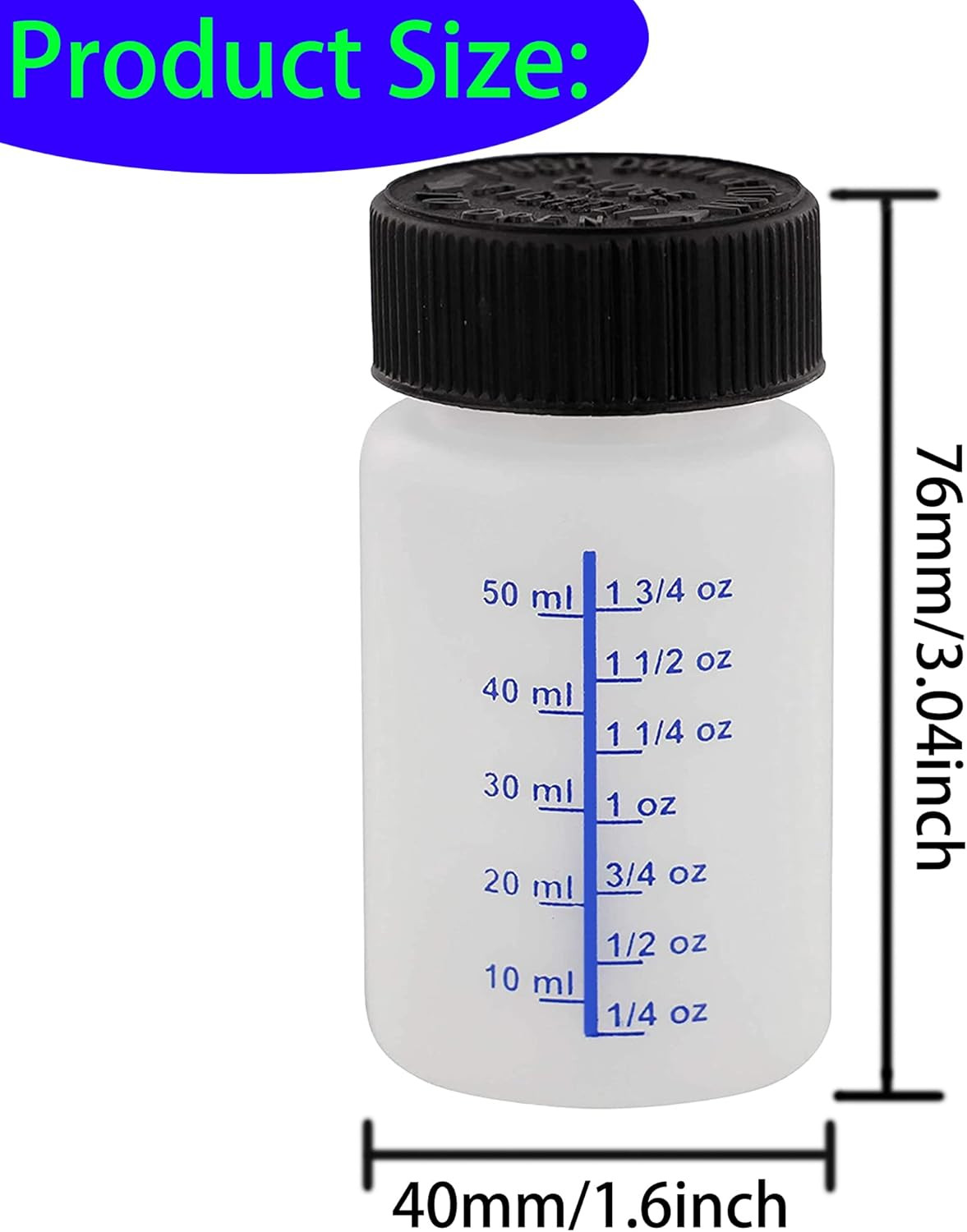 6 Pack- 2 Ounce (60Ml) Empty Paint Touch up Bottles with Brush Applicator and Mi