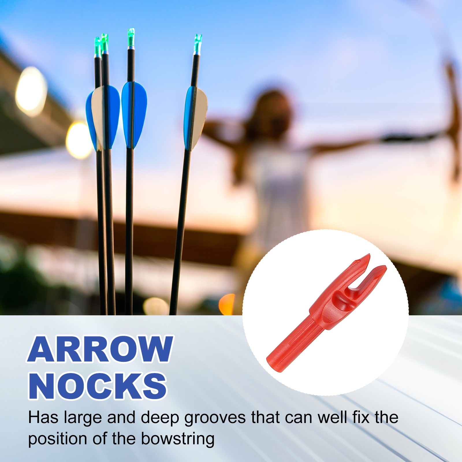 12 Pack Archery Arrows Nocks 4.2mm Plastic Insert Arrow Nock Multicolor