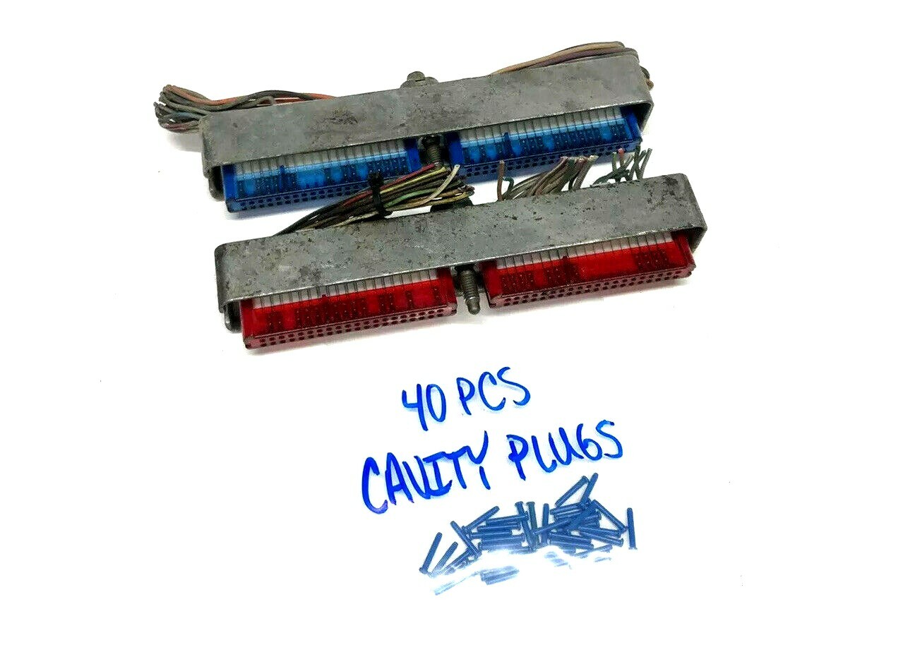 1 Set ECM PCM Plug Connectors Blue and Red 4.8L 5.3L 5.7L 6.0L w- Cavity Plugs