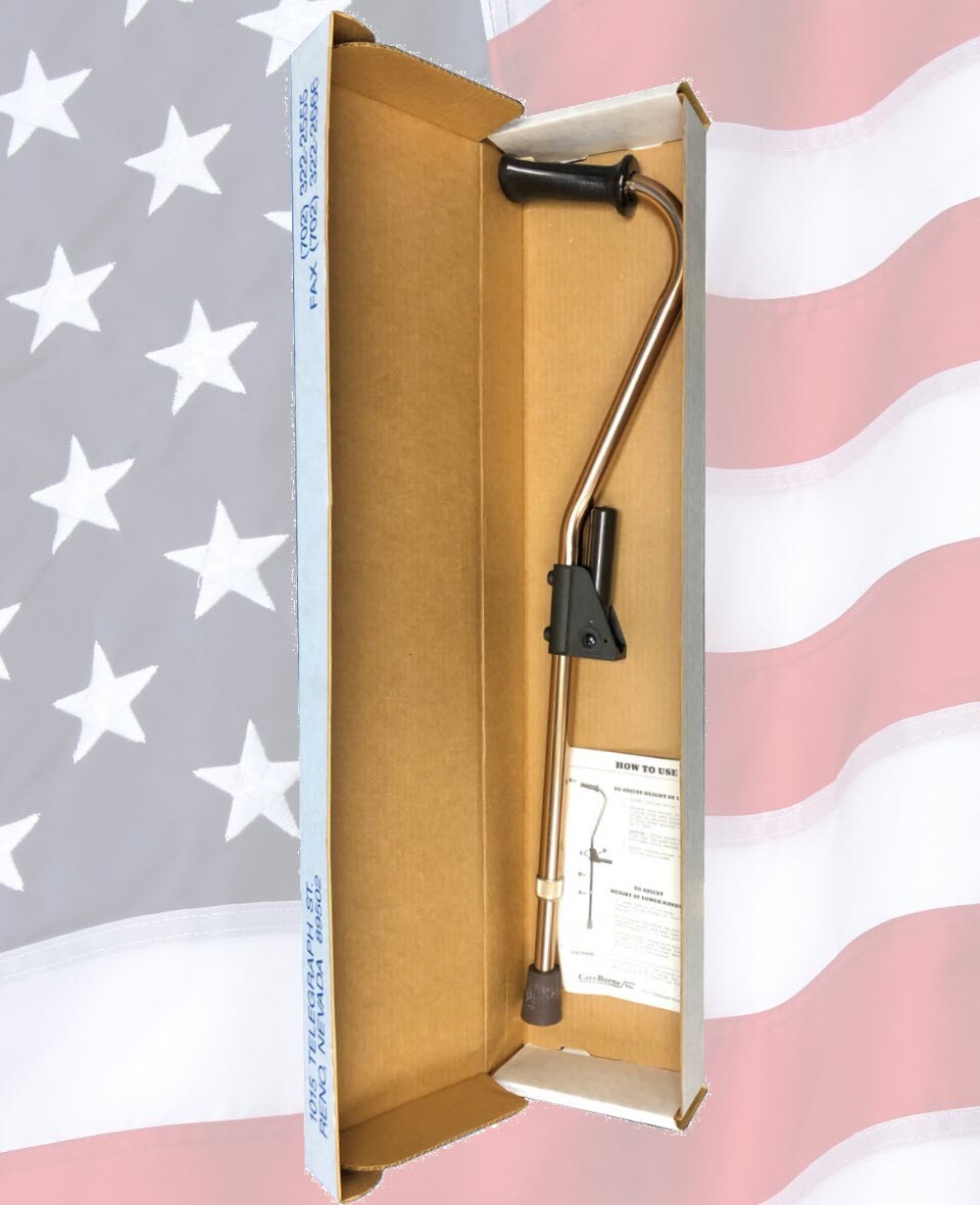 New Bronze Walking Cane • CareBorne Easy-Up Adjustable Ergonomic Handle