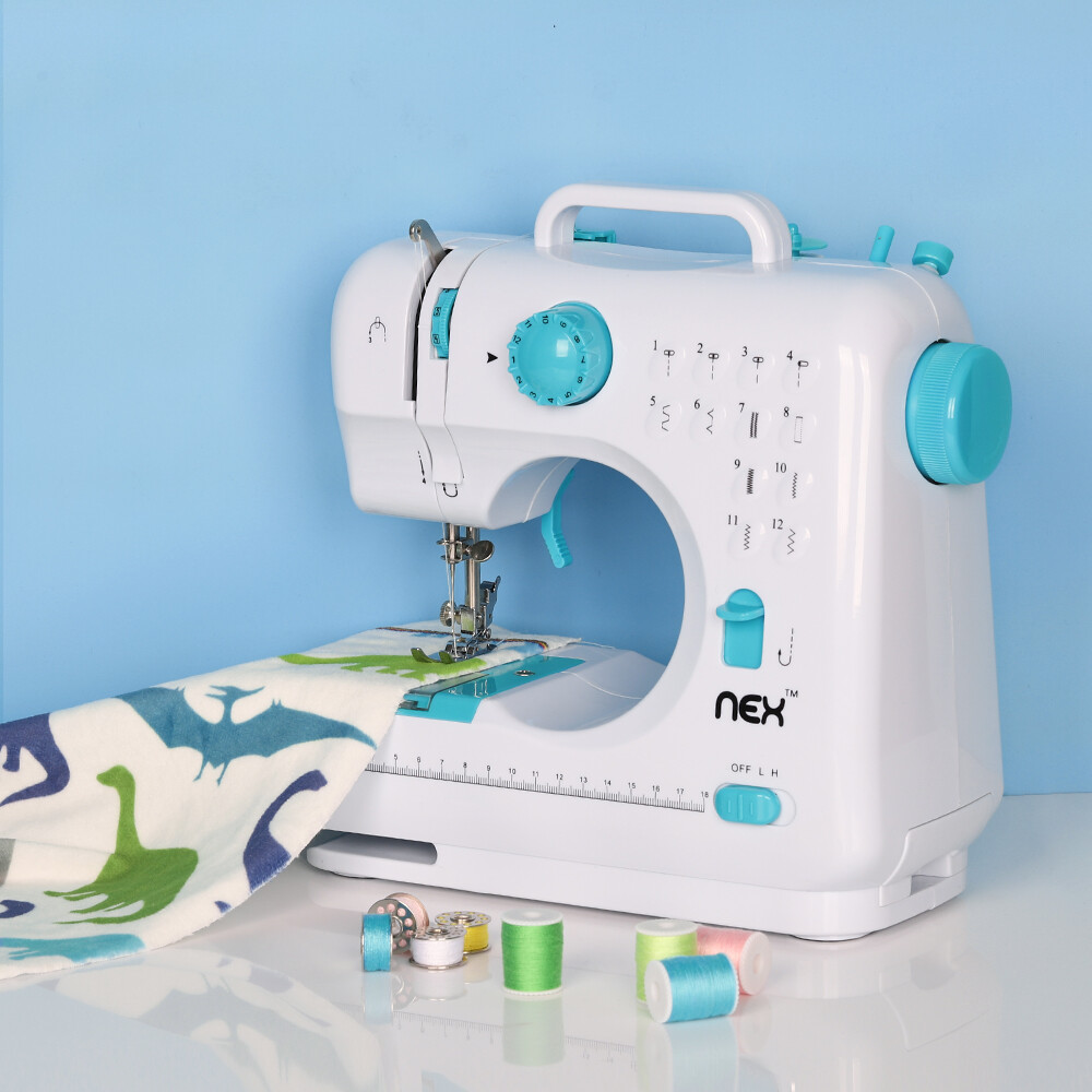 Electric Sewing Machine  Free-Arm Portable Mending Machine 12 Built-in Stitches