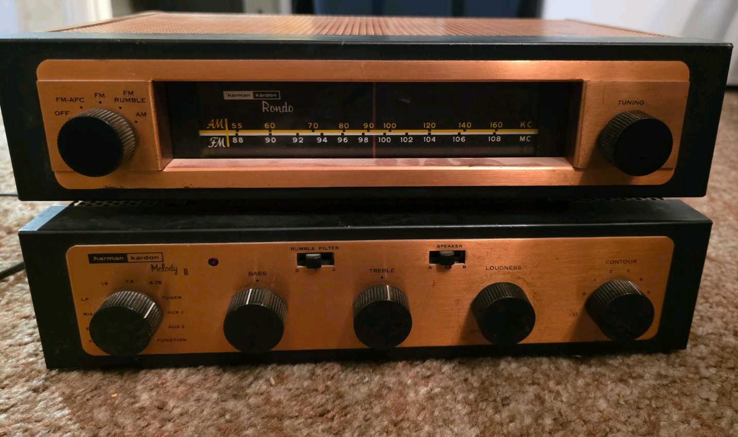 Harmon Kardon The Rondo AM/FM Tuner and The Melody II Amplifier. Tested Works