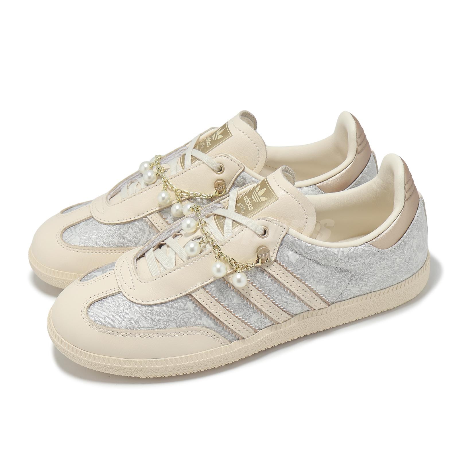adidas Originals Samba OG W Pearl Wonder White Gold Silver Women Casual JQ2616