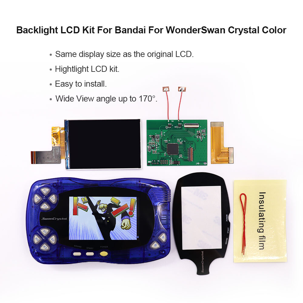 Hightlight Backlight IPS LCD Screen For Bandai WonderSwan Crystal WSCC