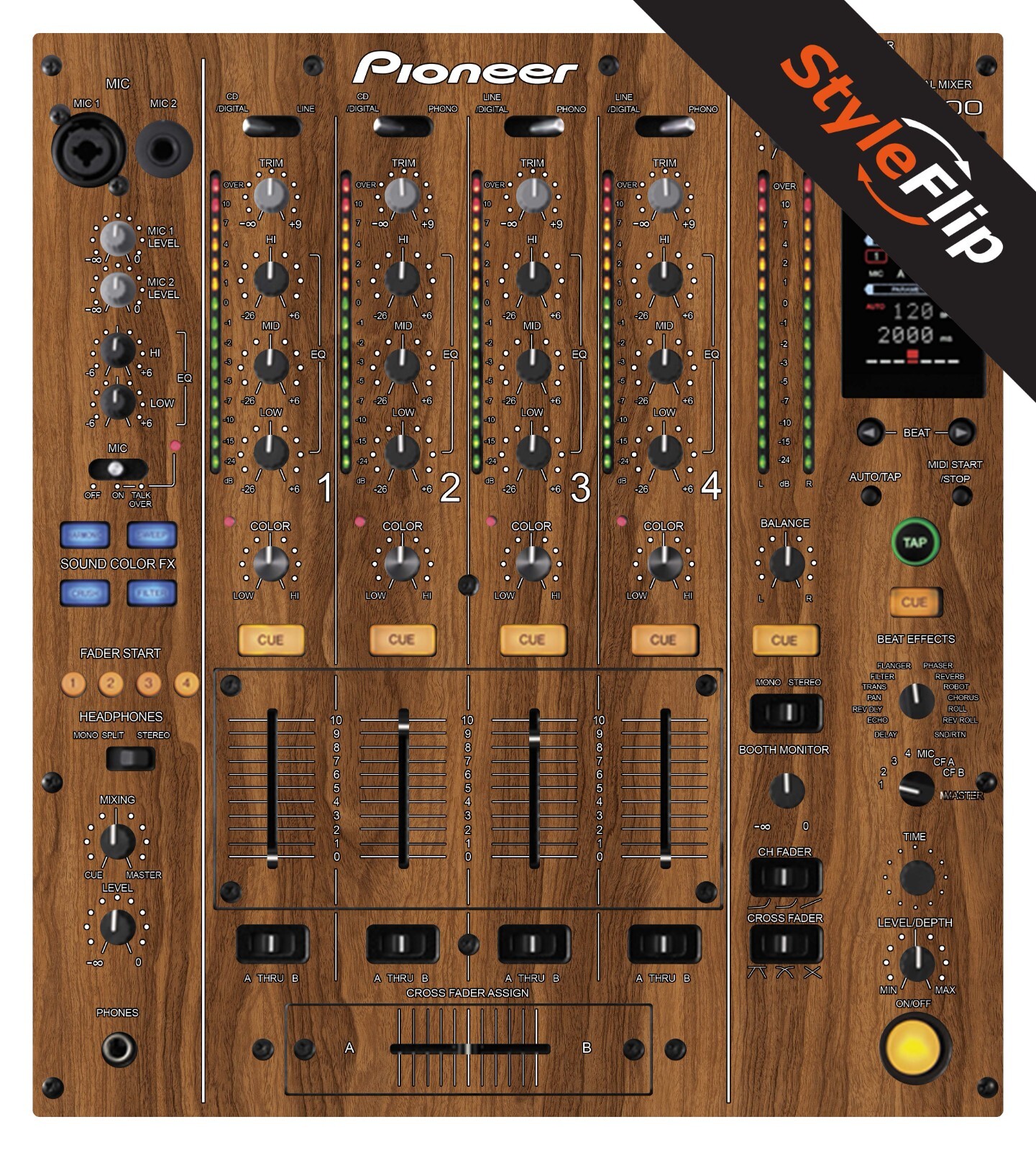 Pioneer DJM-800 | Wood 2 | Protective Decal | StyleFlip Skins