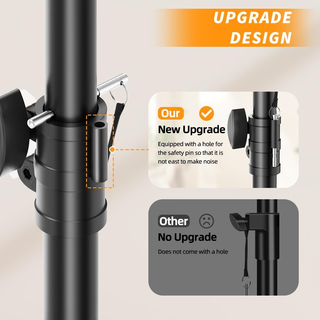 2-Pack Adjustable Speaker Stands, 24-50 Inch, Lightweight, 55 LB Support