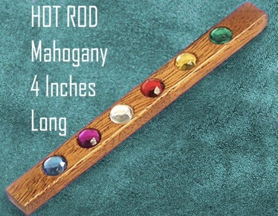 RHINESTONE STICK - MAHOGANY  4 INCH LONG - CLOSE UP MAGIC
