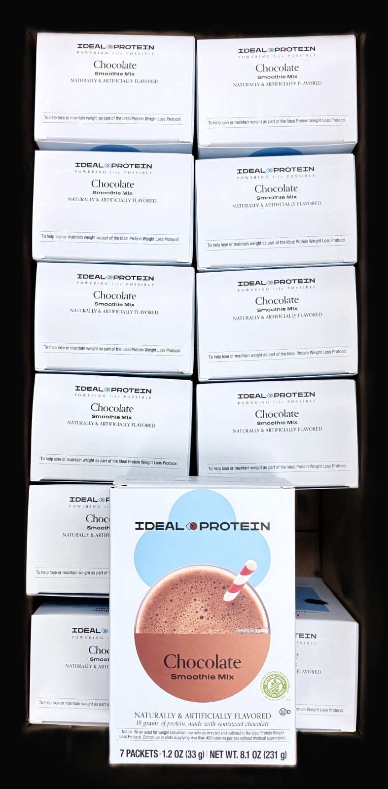 Ideal Protein Chocolate Smoothie Mix (Case of 12 Boxes) BB 9/28 FREE SHIP
