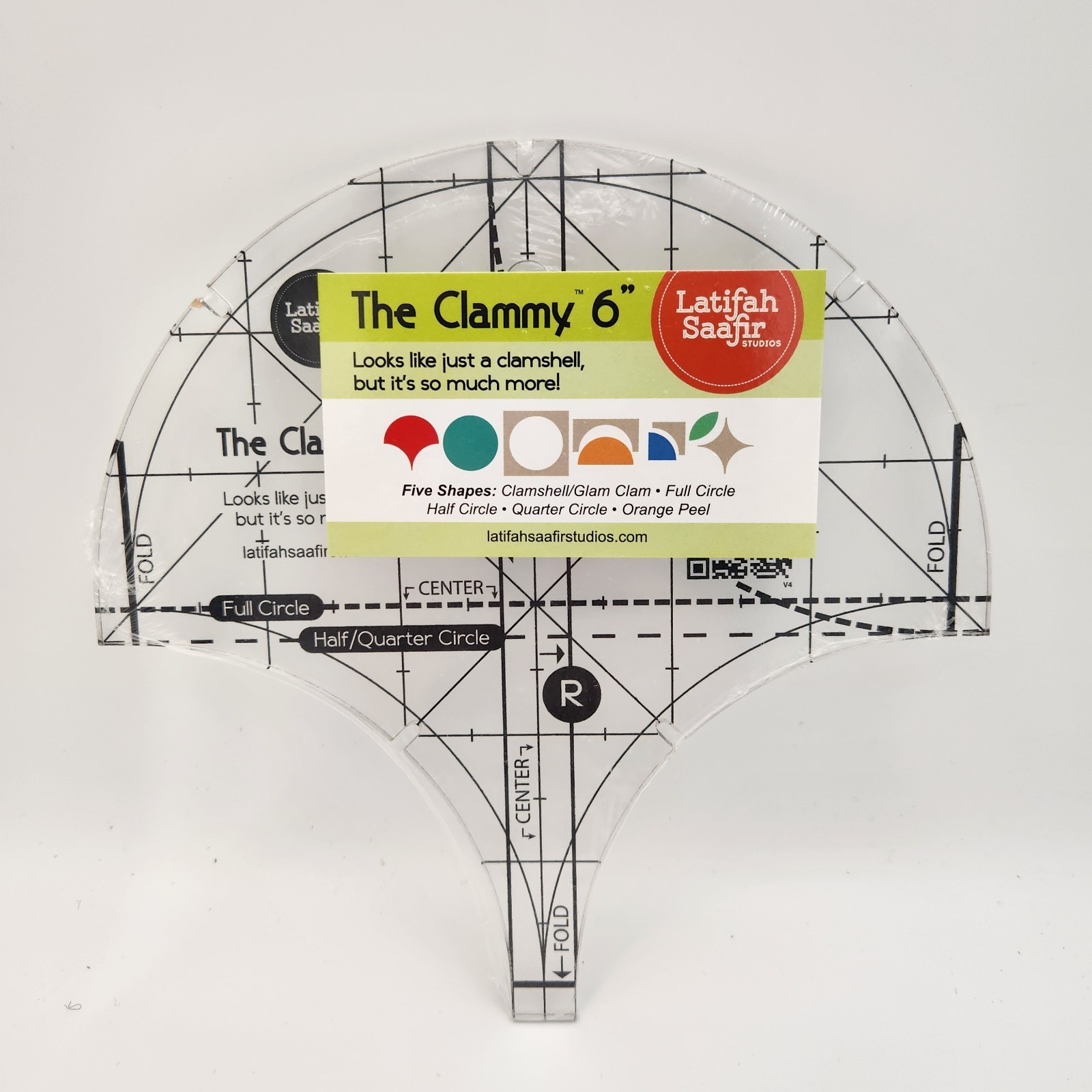 The Clammy 6 Inch Clamshell Ruler Template by Latifah Saafir Studios