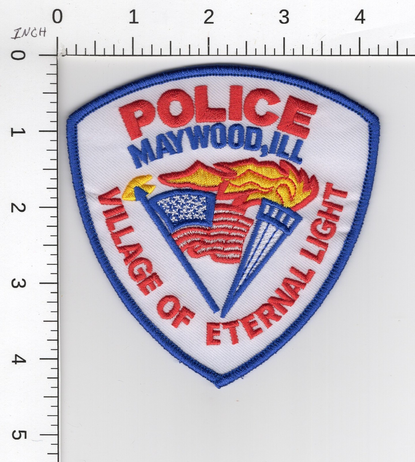 MAYWOOD ILLINOIS  ^^ VILLAGE OF ETERNAL LIGHT -- COLLECTIBLE POLICE PATCH