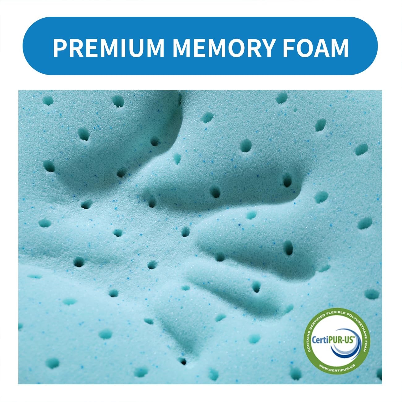 LOFE Adjustable Memory Foam Pillow's One Layer - 1 Height 1.2'' 1.2in, Blue