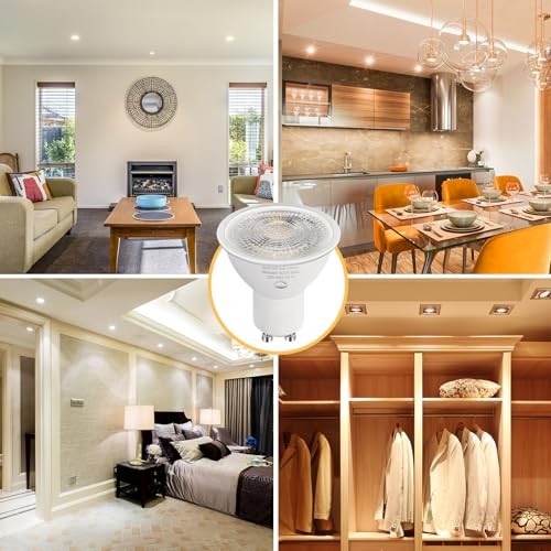 GU10 LED Bulbs, 6W (50W Halogen Equivalent) Dimmable 6 Pack 5000k Daylight