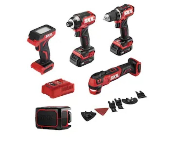 SKIL 12-volt 5-Tool Brushless Power Tool Combo Kit, New.
