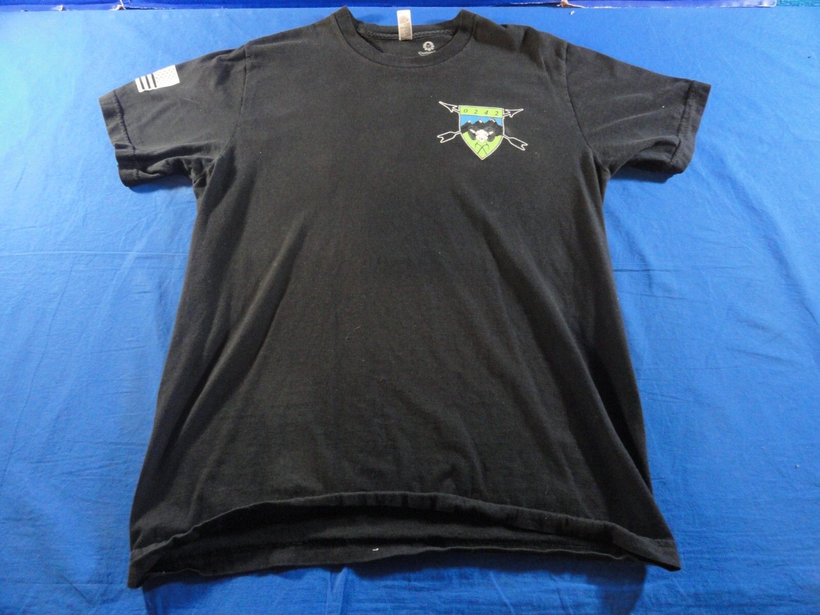 DISCONTINUED US ARMY 10TH SPECIAL FORCES GROUP AIRBORNE ODA 0242 BLACK SHIRT M