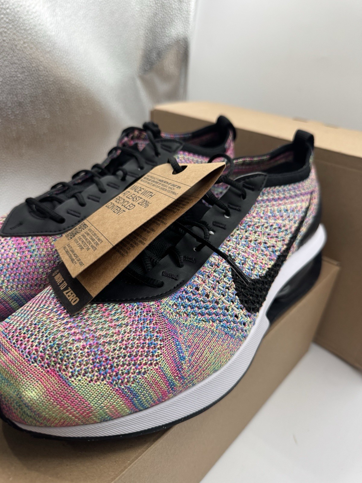 Women’s Nike Air Max Flyknit Racer Running Sneaker Ghost Pink Blast SZ 11 W New