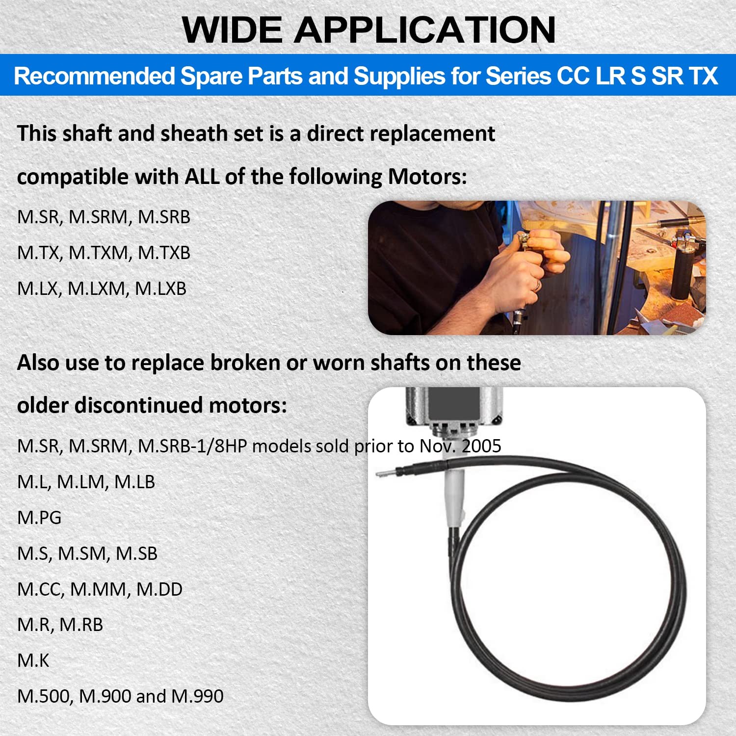 for Foredom Flexshaft S-93 Inner Shaft Cable & S-77 Outer Sheath Set