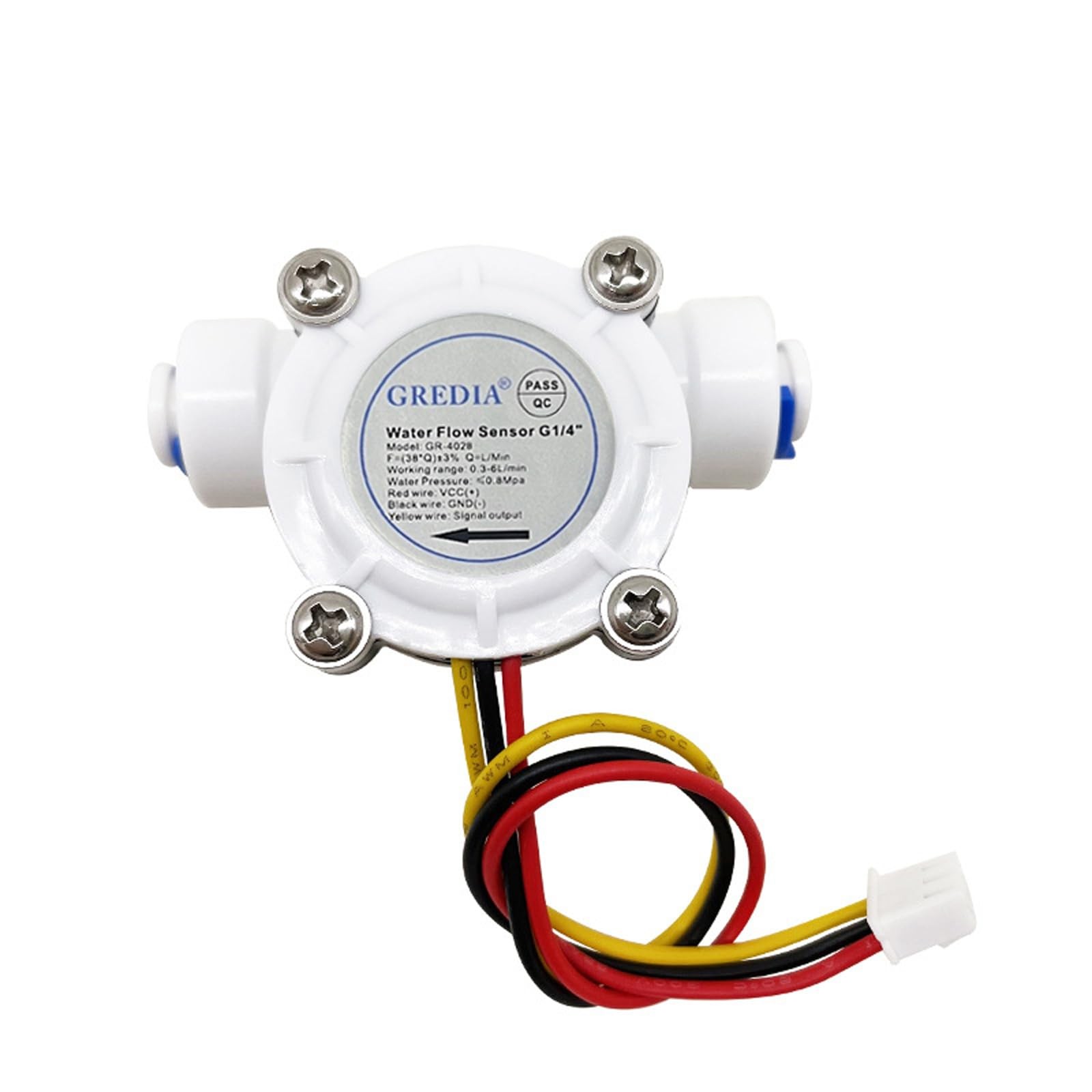 1/4 Quick Connect Water Flow Sensor Foodgrade Switch Hall Effect Flowmeter Flui