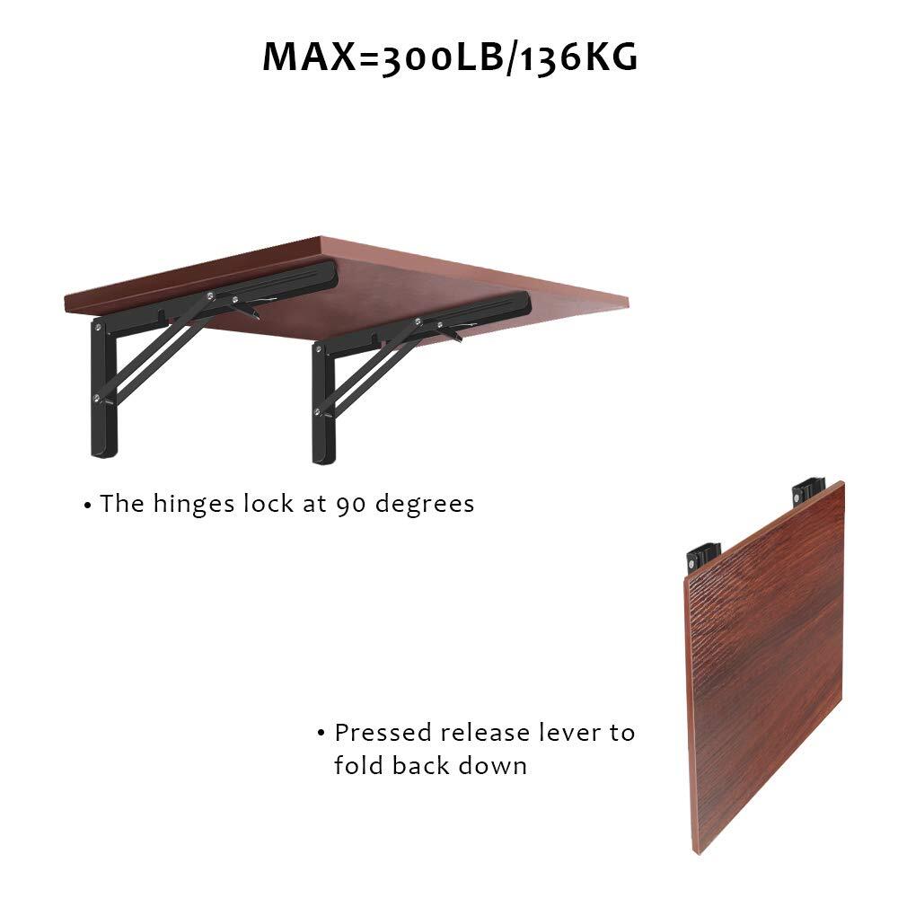 Folding Shelf Brackets 2 Pack,Heavy Duty Triangle Shelf Bracket for Bench Tab...