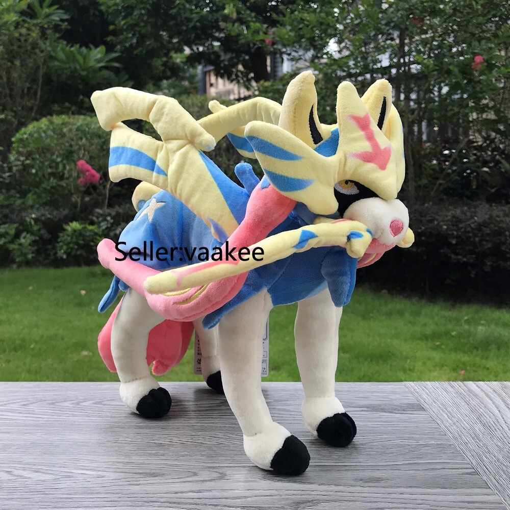 2Pcs Galar Region Zamazenta Shield & Zacian Sword Plush Stuffed Toys Soft Doll