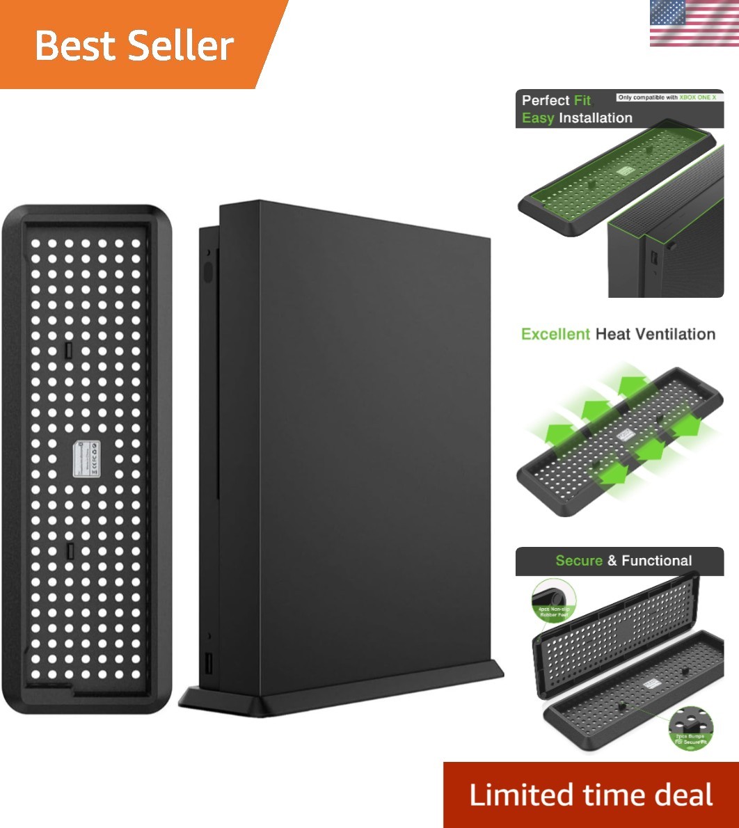 Space-Saving Vertical Cooling Stand for Xbox One X - Rubberized Finish
