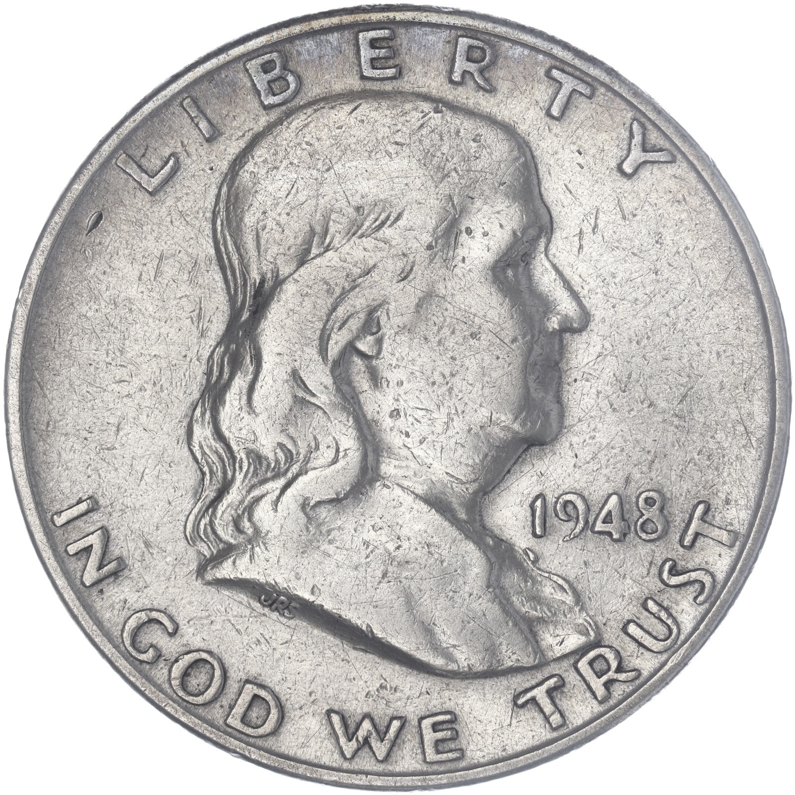 1948 D Franklin Half Dollar Very Good 90% Silver See Pics Q825