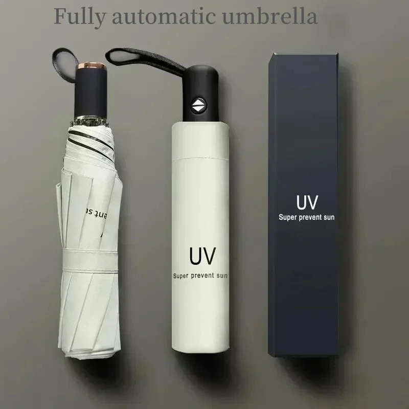 UV Black Adhesive Fully Automatic Sun Umbrella with Rain and Rain Protection, UV