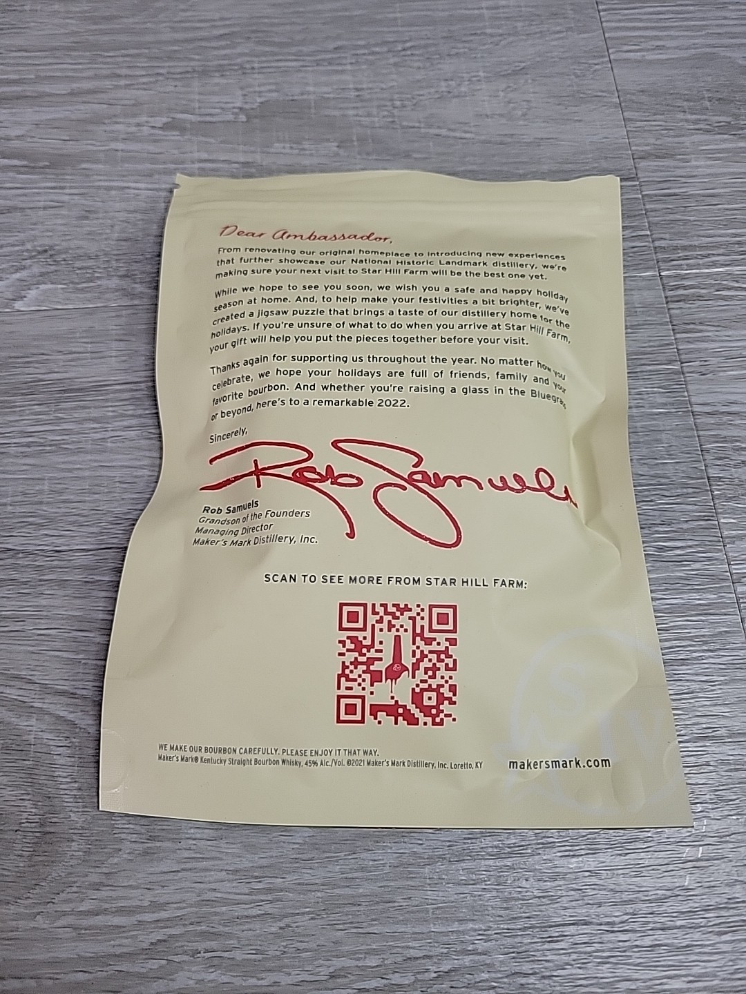 Maker's Mark Puzzle New Open Bag