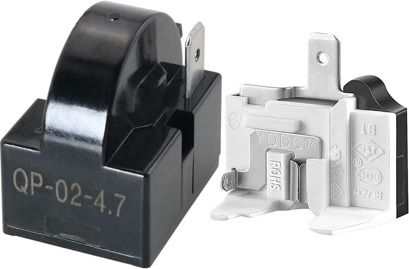 Refrigerator Starter Relay and Overload Protector Kit - QP2-4R7 4.7 Ohm 1 Pin PT