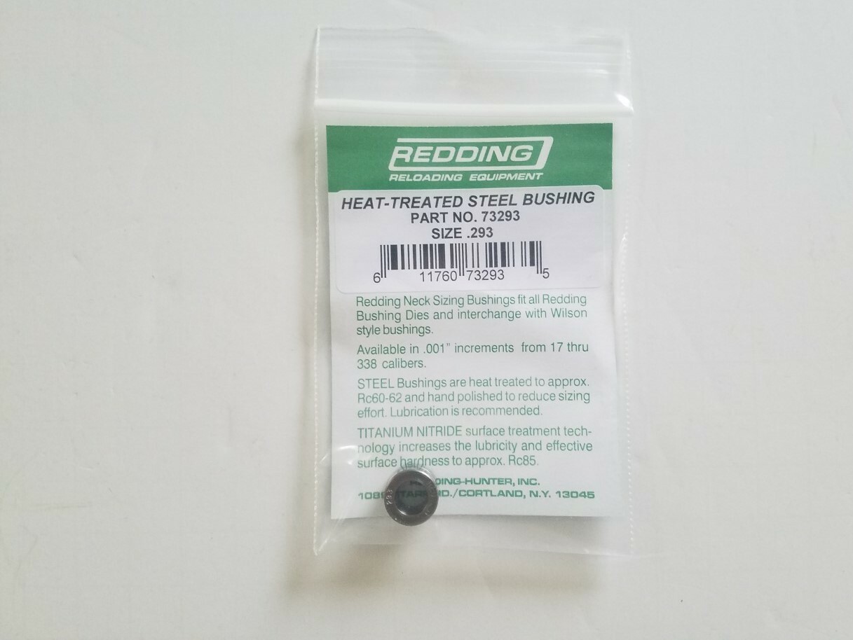 73293 REDDING HEAT TREATED STEEL .293 NECK SIZE BUSHING - BRAND NEW - FREE SHIP