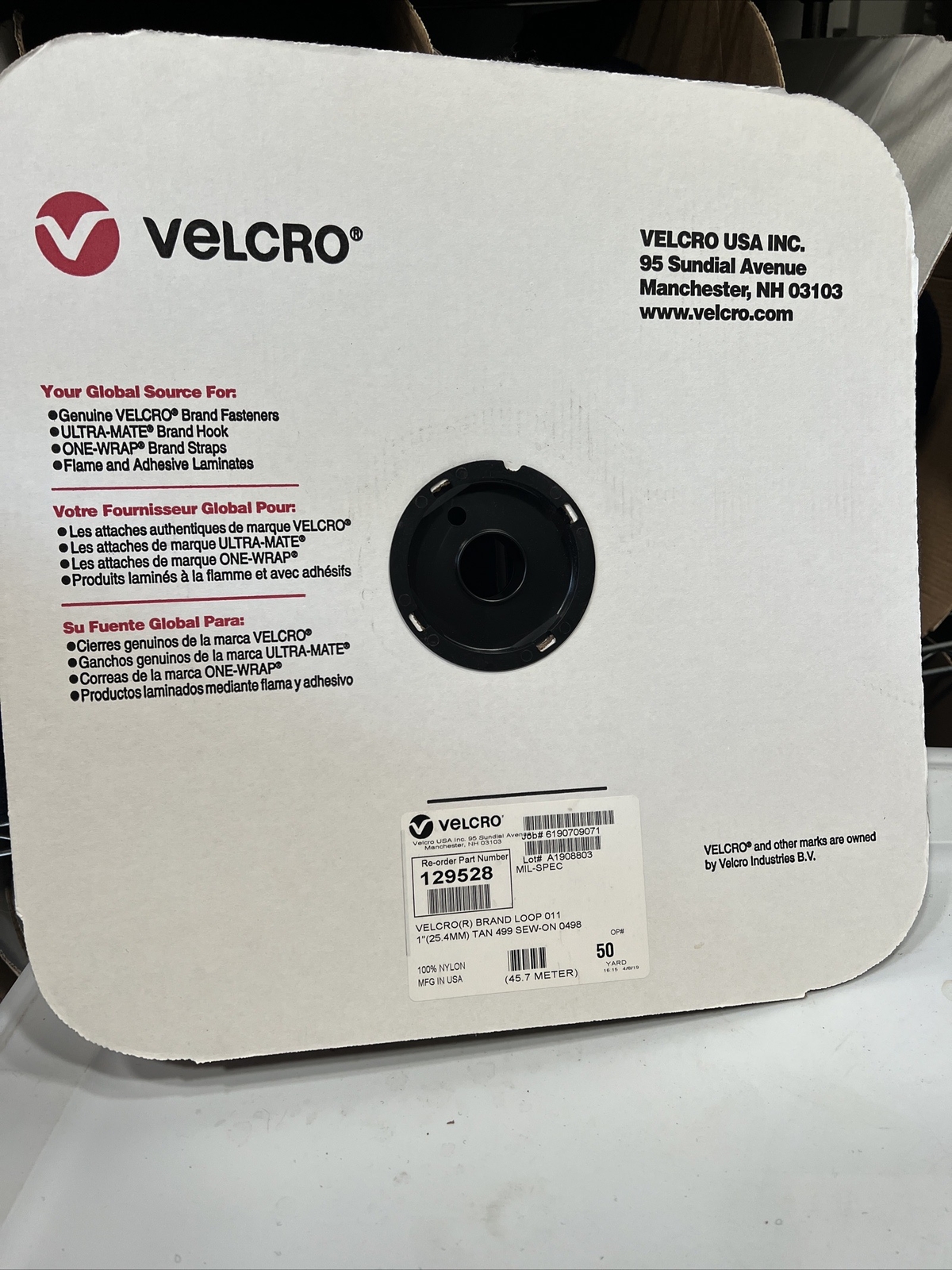 Velcro Brand 1” Sew On Loop Tan