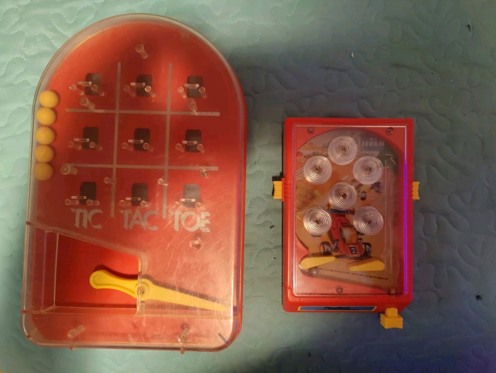 Vintage  Miniature Hand held Pinball Machine  1988 & VNTG TIC TAC TOE TABLE TOP