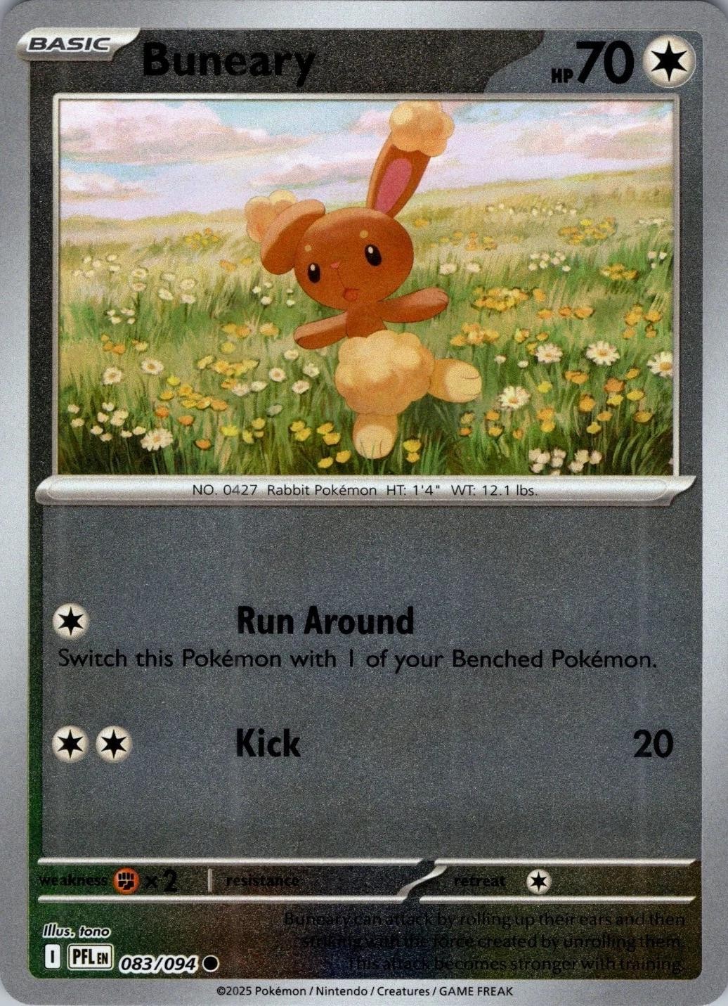 BUNEARY 083/094 PHANTASMAL FLAMES POKEMON (REVERSE HOLO, NM)
