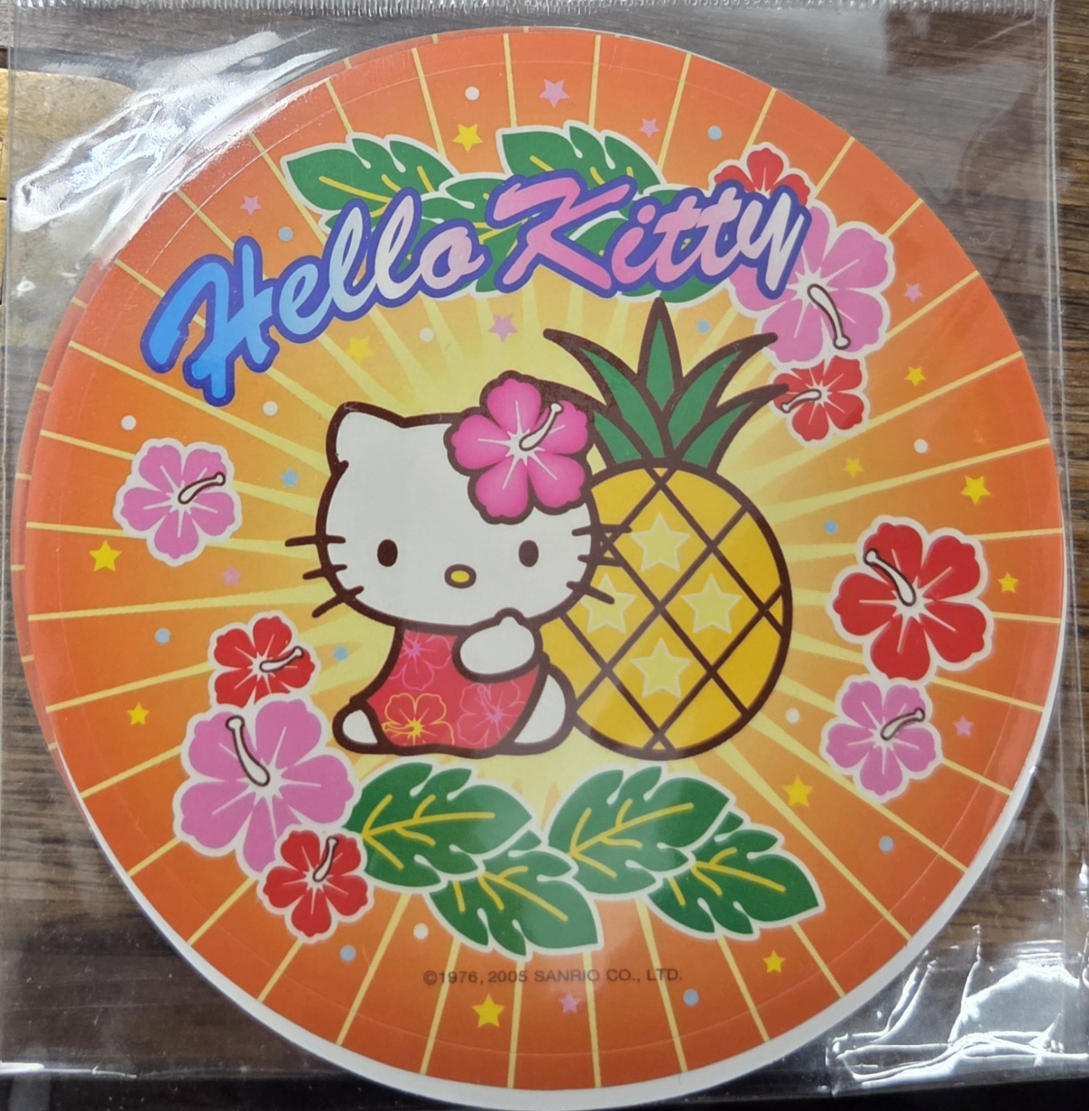 Hello Kitty Summer 2005 Pineapple Summer Hibiscus Sanrio Single Sticker J218