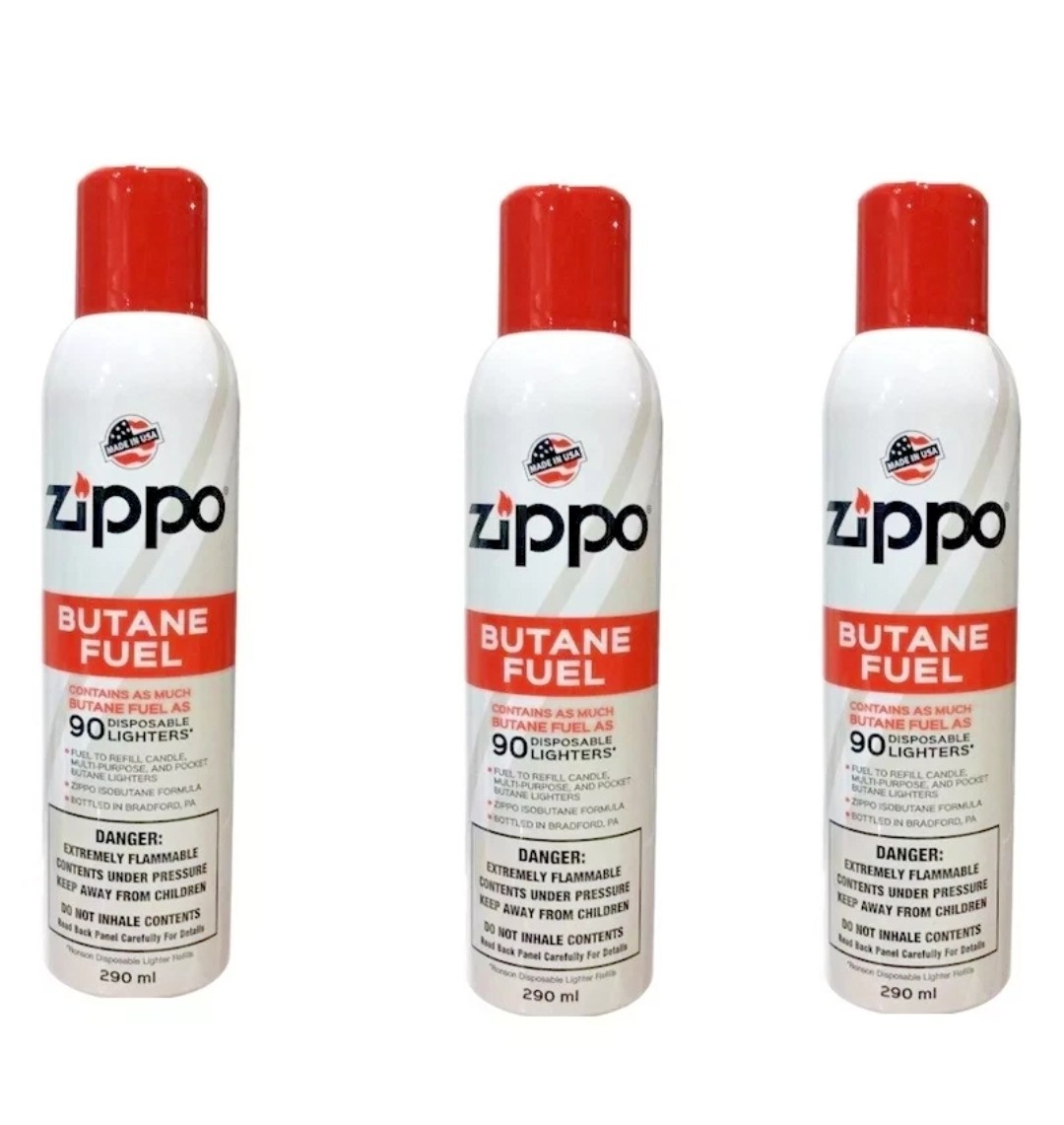 Zippo Lighter Butane Fuel x3 Cans 5.73oz. (162g) **Free Shipping**