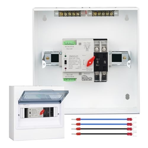 100A Automatic Transfer Switch, Dual Power 110V Generator Switch, Metal Box